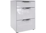 Nachtkommode Wimex "Level36 C By Fresh To Go", Weiß (Weiß, Glas Weiß), B:41Cm H:61Cm T:41Cm, Holzwerkstoff, Sideboards, Mit Glaselementen Auf Der Front, Soft-Close Funktion, 41Cm Breit