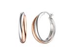 Paar Creolen Jobo, Silber (Silber 925), Ohrringe, Damen, 22,8Mm, Silber 925 (Sterlingsilber), 925 Silber Bicolor Vergoldet