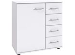 Kombikommode Wimex "Taiga", Weiß, B:81Cm H:83Cm T:41Cm, Holzwerkstoff, Sideboards, Kombikommode, 1 TüRig Und 4 Schubladen
