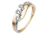 Goldring Jobo Gr. 56, Gold (Gelbgold 333), Fingerringe, Damen, 56, Gelbgold 333 WeißGold 333, Gelbgold 333, WeißGold 333, Goldring, 333 Gold Bicolor Mit Zirkonia