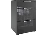 Nachtkommode wimex "Level36 C By Fresh To Go", Grau (Graphit, Glas Grau), B:41Cm H:61Cm T:41Cm, Holzwerkstoff, Sideboards, Mit Glaselementen Auf Der Front, Soft-Close Funktion, 41Cm Breit