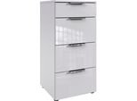 Schubkastenkommode Wimex "Level36 C By Fresh To Go", Weiß (Weiß, Glas Weiß), B:41Cm H:84Cm T:41Cm, Holzwerkstoff, Sideboards, Mit Glaselementen Auf Der Front, Soft-Close Funktion, 41Cm Breit