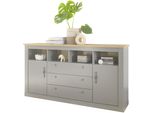 Sideboard Home Affaire "Chambord", Grau (Lichtgrau), B:198Cm H:104Cm T:44Cm, Sideboards, Sideboard, Breite Ca. 198 Cm