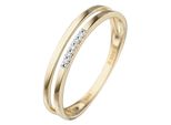 Diamantring Jobo Gr. 60, Gelb (Gelbgold 585), Fingerringe, Damen, 60, P1 = Bei 10-Facher VergrößErung Erkennbare EinschlüSse, Diamanten Gelbgold 585, Diamanten, Gelbgold 585, Diamantring, 585 Gold Mit 5 Diamanten