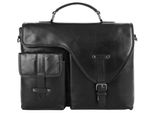 Aktentasche X-ZONE, Damen, Gr. B/H/T: 40cm x 29cm x 12cm onesize, schwarz, Leder, unifarben, leicht glänzend, Taschen, echt Leder