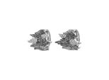 Paar Creolen Jobo, Silber (Silber 925, Weiß), Ohrringe, Damen, 19,2Mm, Silber 925 (Sterlingsilber), 925 Silber GeschwäRzt Mit 32 Zirkonia