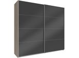 SchwebetüRenschrank Wimex "Easy", Grau (Plankeneichefarben, Grauglas), B:225Cm H:210Cm T:65Cm, SchräNke, SchwebetüRenschrank, Mit Vollglas