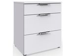 Nachtkommode Wimex "Level By Fresh To Go", Weiß, B:54Cm H:61Cm T:41Cm, Holzwerkstoff, Sideboards, 3 Schubladen Mit Soft-Close Funktion, 54Cm Breit, 61Cm Hoch