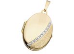 MedallionanhäNger Jobo "AnhäNger Medaillon Oval", Gold (Gelbgold 333), SchmuckanhäNger, Damen, Gelbgold 333, 333 Gold Bicolor