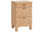 Unterschrank Home Affaire "Oslo", Beige (Natur Gebeizt, Gewachst), B:50Cm H:85Cm T:60Cm, Massivholz, SchräNke, Unterschrank, 50 Cm Breit, In 2 Tiefen, Mit 23 Mm Arbeitsplatte, 3 Schubladen