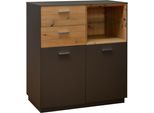 Kommode MÄUsbacher "Frame", Braun (Lava Matt, Asteichefarben), B:99Cm H:110Cm T:41Cm, Sideboards, Kommode, Breite 99 Cm