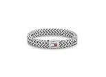 Armband Tommy Hilfiger "Schmuck Edelstahl Armschmuck", Weiß (Edelstahlfarben, Metallfarben, Blau, Rot, Weiß), ArmbäNder, Herren, 19,5Cm, Edelstahl Metall, Edelstahl, Metall, Armband, Mit Emaille