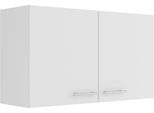 HäNgeschrank Optifit "Bella", Weiß (Weiß, Weiß), B:100Cm H:57,6Cm T:34,6Cm, Holzwerkstoff, SchräNke, HäNgeschrank, Breite 100 Cm, 2 TüRen, 1 Einlegeboden