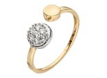 Goldring Jobo Gr. 50, Gelb (Gelbgold 375), Fingerringe, Damen, 50, Gelbgold 375 WeißGold 375, Gelbgold 375, WeißGold 375, Goldring, Offen 375 Gold Bicolor Mit 7 Zirkonia