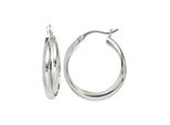 Paar Creolen Jobo, Silber (Silber 925), Ohrringe, Damen, 23,3Mm, Silber 925 (Sterlingsilber), Rund 925 Silber