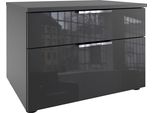 Nachtkommode wimex "Level36 C By Fresh To Go", Grau (Graphit, Glas Grau), B:54Cm H:39Cm T:41Cm, Holzwerkstoff, Sideboards, Mit Glaselementen Auf Der Front, Soft-Close Funktion, 54Cm Breit