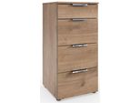 Schubkastenkommode Wimex "Level By Fresh To Go", Braun (Plankeneiche Nachbildung), B:41Cm H:84Cm T:41Cm, Holzwerkstoff, Sideboards, 4 Schubladen Mit Soft-Close Funktion, 41Cm Breit, 84Cm Hoch