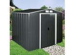 Gerätehaus DURAMAX Eco 8x6, grau (anthrazit, weiß), Stahlblech, Gerätehäuser, Metall