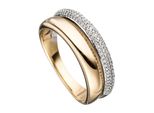 Diamantring Jobo "Ring Mit 101 Diamanten" Gr. 50, Gelb (Gelbgold 585), Fingerringe, Damen, 50, Si = Kleine EinschlüSse, Diamanten Gelbgold 585 WeißGold 585, Diamanten, Gelbgold 585, WeißGold 585, Diamantring, 585 Gold Bicolor