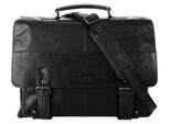 Aktentasche X-ZONE, Damen, Gr. B/H/T: 48cm x 35cm x 21cm onesize, schwarz, Leder, beschichtet, Taschen, echt Leder