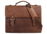 Aktentasche BODENSCHATZ, Damen, Gr. B/H/T: 40cm x 31cm x 7cm onesize, braun (cognac), Leder, vintage, Taschen, echt Leder