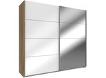 SchwebetüRenschrank Wimex "Easy", Braun (Plankeneichefarben, WeißGlas, Spiegel), B:270Cm H:210Cm T:65Cm, SchräNke, SchwebetüRenschrank, Mit Glas Und Spiegel
