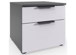Nachtkommode Wimex "Level36 A By Fresh To Go", Weiß (Front Weiß, Korpus Graphit), B:41Cm H:39Cm T:41Cm, Holzwerkstoff, Sideboards, 2 Schubladen Mit Soft-Close Funktion