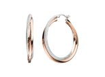 Paar Creolen Jobo, Silber (Silber 925), Ohrringe, Damen, 36,7Mm, Silber 925 (Sterlingsilber), 925 Silber Bicolor Vergoldet