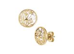 Paar Ohrstecker Jobo, Gelb (Gelbgold 585), Ohrringe, Damen, 11,6Mm, Si = Kleine EinschlüSse, Diamanten Gelbgold 585 WeißGold 585, Diamanten, Gelbgold 585, WeißGold 585, Rund 585 Gold Bicolor Mit 2 Diamanten