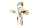 KreuzanhäNger Jobo "AnhäNger Kreuz", Gelb (Gelbgold 585), SchmuckanhäNger, Damen, Diamanten Gelbgold 585, Diamanten, Gelbgold 585, 585 Gold Mit 7 Diamanten