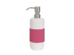 Msv Distributore Di Sapone "Moorea"" Distributore Di Sapone Liquido In Ceramica, 7,5 X 7,5 X 21 Cm - 400Ml - Rosa"
