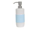 Msv Distributore Di Sapone "Moorea"" Distributore Di Sapone Liquido In Ceramica, 7,5 X 7,5 X 21 Cm - 400Ml - Azzurro"