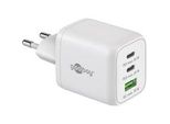 USB-C SchnellladegeräT Nano, Pd, Gan, 65 Watt Weiß, 1X USB-A, 2X USB-C Pd, Charge 3.0