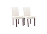 CLP 2Er Set Esszimmerstuhl Ina Stoff Cappuccino Farbe:Creme;Gestell Farbe:Cappuccino