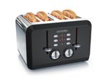 Arendo - Automatik Toaster 4 Scheiben in Edelstahl - bis zu vier Sandwich und Toast-Scheiben - Bräunungsgrad 1-6 - Aufwärm- und Auftaufunktion