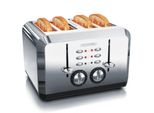arendo Toaster FüR 4 Scheiben, 1630 W, Automatik, Edelstahl, WäRmeisolierendes DoppelwandgehäUse, Silber