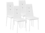Tectake® Set Esszimmerstuhl, Gepolstert Mit Kunstlederbezug, Schlanke Stahlbeine, 40 X 42 X 97 Cm