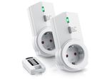 Bearware Dimmbare Funksteckdosen - Set Mit Fernbedienung - 2Er Set FüR Den Innenbereich Indoor + 1 Fernbedienung - Led Statusanzeige
