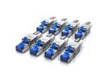 Primewire 8x Netzwerk-Adapter RJ-45 (Ethernet) zu Netzwerkkabel, Netzwerkstecker RJ45 CAT 8 - Gigabit Ethernet LAN Kabel - 40 Gbit/s, silber