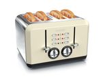 Arendo Toaster FüR 4 Scheiben, 1630 W, Automatik, Edelstahl, WäRmeisolierendes DoppelwandgehäUse, Beige
