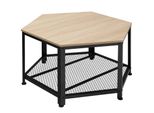 Tectake® Couchtisch, Industrial Style, Sechseckig Mit Gitterablage, 86,5 X 75 X 46,5 Cm