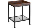 Tectake® Beistelltisch, Industrial Style, Mit Ablage In Tablettform Und Gitterablage, 41,5 X 41 X 56 Cm