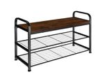 Tectake® Schuhregal, Industrial Style, Ablage Und 2 Gitterablagen, 91 X 36 X 55 Cm