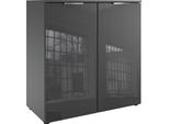 Kommode wimex "Level36 C By Fresh To Go", Grau (Graphit, Glas Grau), B:81Cm H:92Cm T:41Cm, Holzwerkstoff, Sideboards, Kommode, Mit Glaselementen Auf Der Front, Soft-Close Funktion, 81Cm Breit