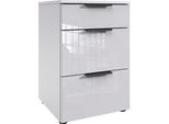 Nachtkommode Wimex "Level36 Black C By Fresh To Go", Weiß (Weiß, Glas Weiß), B:41Cm H:61Cm T:41Cm, Holzwerkstoff, Sideboards, Mit Glaselementen Auf Der Front, Soft-Close Funktion, 41Cm Breit