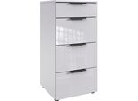 Schubkastenkommode Wimex "Level36 Black C By Fresh To Go", Weiß (Weiß, Glas Weiß), B:41Cm H:84Cm T:41Cm, Holzwerkstoff, Sideboards, Mit Glaselementen Auf Der Front, Soft-Close Funktion, 41Cm Breit