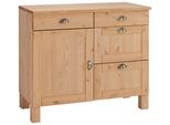 Unterschrank Home Affaire "Oslo", Beige (Natur Gebeizt, Gewachst), B:100Cm H:85Cm T:50Cm, Massivholz, SchräNke, Unterschrank, 100 Cm Breit, In 2 Tiefen, Mit 23 Mm Arbeitsplatte, 2 SchubkäSten