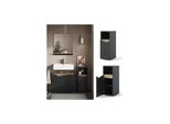 Vicco Midischrank Marelle Anthrazit Eiche 30 X 74,5 Cm Mit TüR Und Offenem Fach