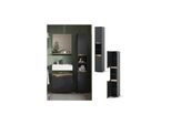 Vicco Hochschrank Marelle Anthrazit Eiche 30 X 180 Cm Mit TüRen Und Offenen FäChern