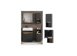 Vicco HäNgeschrank Marelle Anthrazit Eiche 30 X 67 Cm Mit TüR Und Offenem Fach